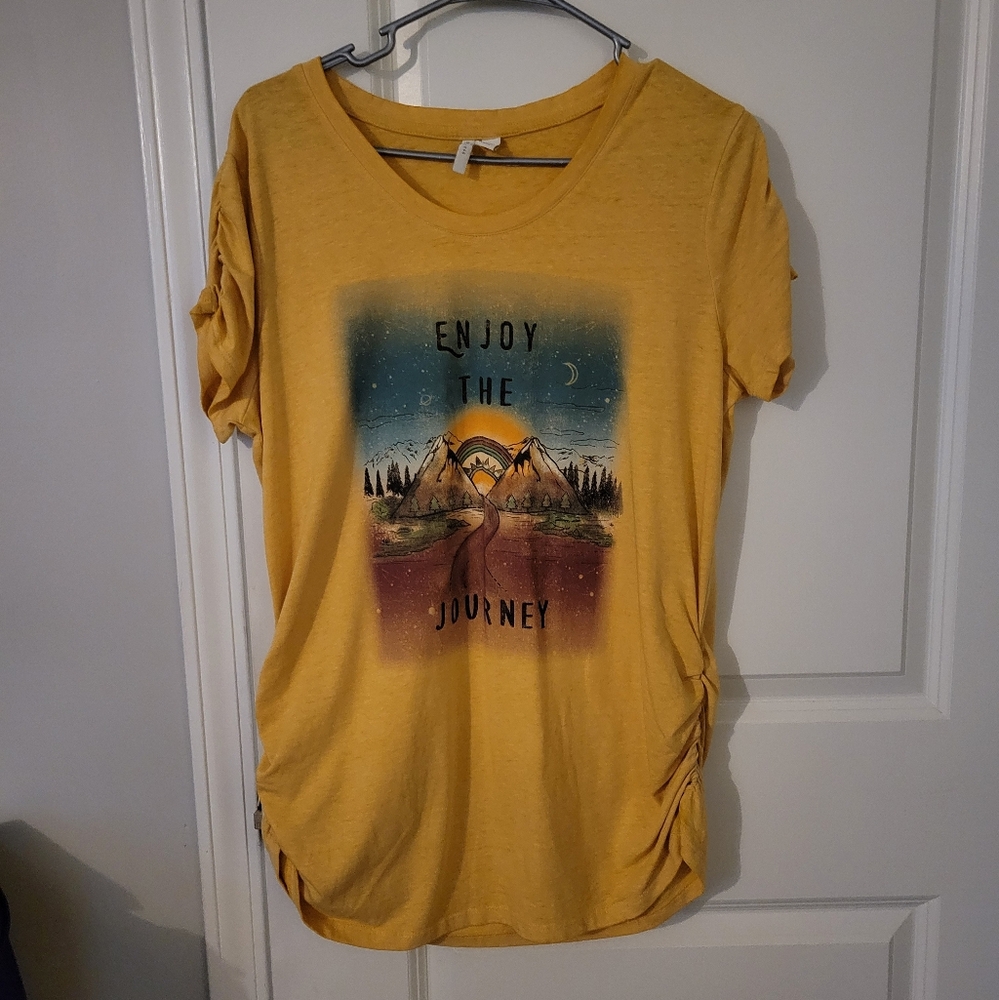 Yellow Graphic Tee - Enjoy the Journey